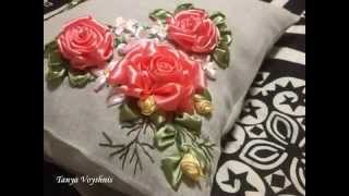 Вышивка Лентами на Подушке / Цветы