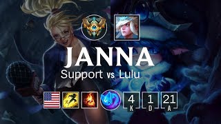 Janna Support vs Lulu - NA Challenger Patch 8.8
