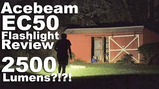 Acebeam EC50 Flashlight Review and comparison to the Olight R50 Seeker- 2500 lumen Cree XHP70 Torch