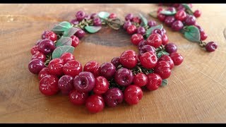 Лепим вишню из полимерной глины. Видеоурок