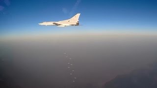 Нанесение авиаудара самолетами ТУ-22М3 по объектам террористов в Сирии