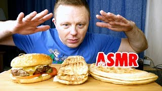ASMR MUKBANG||| BURGER PIZZA CALZONE SHAURMA