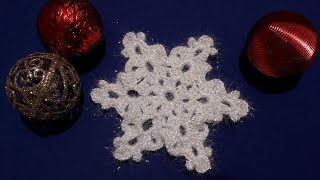 Вязание крючком для начинающих. Снежинка крючком. Как научиться вязать крючком.