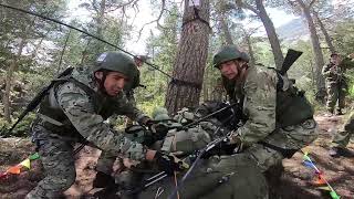 Переправа через горную реку на всеармейском этапе конкурса «Эльбрусское кольцо-2021»
