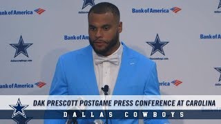 Dak Prescott Postgame Press Conference at Carolina | Dallas Cowboys 2018