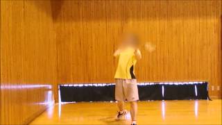 badminton forehand フォア打点正面前高め