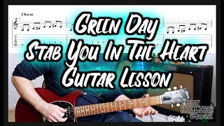 How to play Green Day - Stab You In The Heart Guitar Lesson with TAB