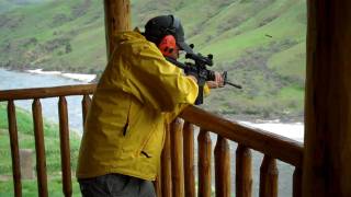 Chris Fehn of Slipknot shooting M4 Carbine