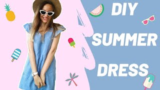 DIY | Как сшить платье своими руками без выкройки | Легкое летнее платье из льна.