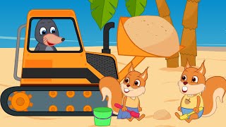 Famille d'Écureuil - Bulldozer Fait Des Figurines Animé 2020 en Français