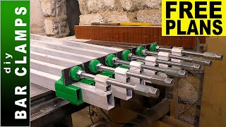 Bar Clamps DIY - Making six Long Durable Bar Clamps - FREE PLANS
