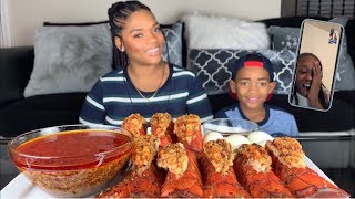 LOBSTER TAILS MUKBANG | FACETIMING MY POOHS ?