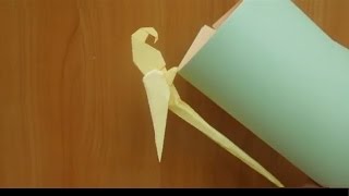 Как сделать  попугая из бумаги. Оригами попугай из бумаги. Origami parrot.