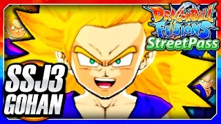 Dragon Ball Fusions 3DS English: SSJ3 Gohan (SSJ3 Goku & Gohan Streetpass Fusion) Fusion Gameplay