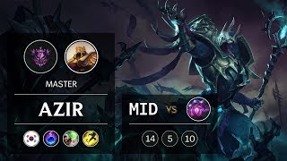 Azir Mid vs Vel'Koz - KR Master Patch 9.6