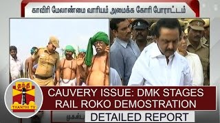 DETAILED REPORT: DMK stages 'Rail Roko' demonstration over Cauvery issue | Thanthi TV