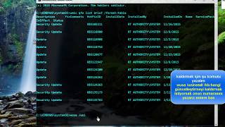 windows 10 güncelleştirmeleri kaldırma (cmd komutları ile)
