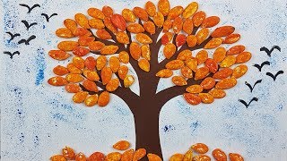 Осенняя поделка для детей из тыквенных семечек