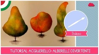 Corso di Acquerello BASE: tutorial come dipingere alberelli cartoon - LEZIONE 04