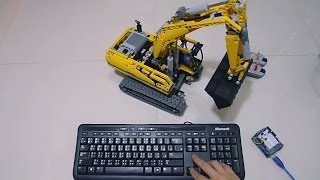PC Keyboard Full RC LEGO Power Functions 8043 Motorized Excavator by Arduino and Processing