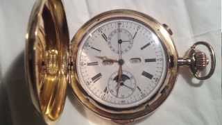 Invicta triple date, moon phase & chronograph repeater pocket watch