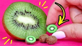 ? СУПЕР МАЛЕНЬКИЙ КИВИ ❤️ ИДЕИ ЕДЫ для КУКОЛ! Полимерная глина Мастер класс ❤️ Анна Оськина