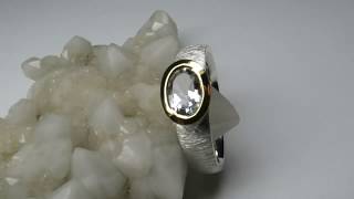 Aquamarine silver ring code 11748 / Серебряное кольцо с аквамарином