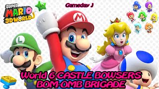 Super Mario 3D World | 6-Castle Bowser's Bob-omb Brigade [Lets Watch] Nintendo Wii U