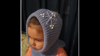 КАПОР ДЛЯ ДЕВОЧКИ! ВЯЗАНИЕ СПИЦАМИ! Вязание для начинающих. Дочка в тепле! Knitting.