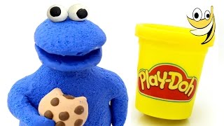 Play doh Cookie Monster Sesame Street Stop motion animation. Monstruo de las galletas