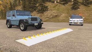 Spike Strip Crashes 59 | BeamNG.drive