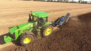 Оранка. Трактор John Deere 8345R + плуг Lemken Diamant 11