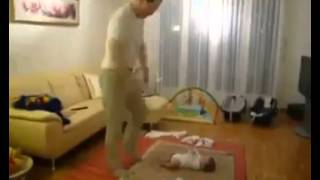 funny dad with children