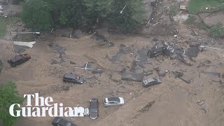 Drone footage shows extent of flood damage to Maryland city