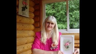 Вышивка лентами. Мастер-класс от Снежи. Часть-2. РОЗА НА ТАРЕЛОЧКЕ.