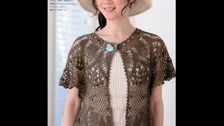.How to tie a summer jacket crochet. КАК СВЯЗАТЬ  ЛЕТНИЙ АЖУРНЫЙ ЖАКЕТ С КРУГЛОЙ КОКЕТКОЙ.