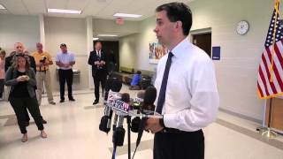 Scott Walker at bill signing in Oshkosh