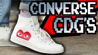 CDG PLAY X CONVERSE CHUCK TAYLOR ON FEET!!!