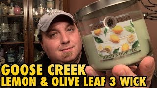 Goose Creek Lemon & Olive Leaf 3 Wick Candle Review | New 2019