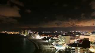 Cancun Timelapse Sunset into Night from Hyatt Regency
