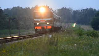 Тепловоз ТЭП60-0448 с поездом № 614 Солигорск-Могилёв.