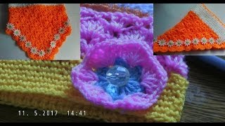 Простая детская шапочка-косынка крючком