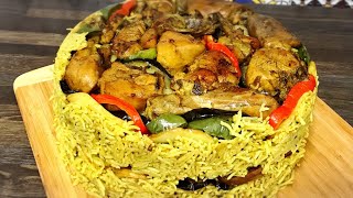 Husband Making Arabic Dish Chicken  Maqlooba / Maqluba Recipe / How To Make Maqlooba