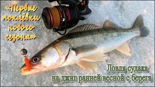 Ловля судака на джиг ранней весной с берега - "Первые поклёвки нового сезона"