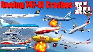 GTA V: Boeing 747-8i Plane Best Extreme Longer Crash Compilation