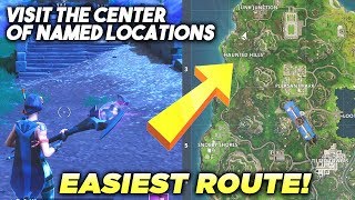 EASIEST WAY TO "Visit the Center of Named Locations" in a SINGLE MATCH! Fortnite Week 9 Challenge