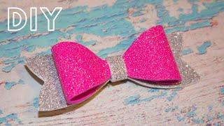 МК Банти из глиттерного фоамирана / Заколка из фоамирана своими руками / Bow from foamiran