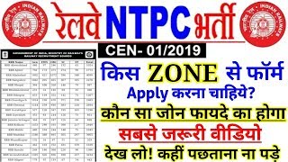 RRB NTPC 2019 | कौन सा ZONE फायदे का होगा? | किस ZONE से Form Apply करें!