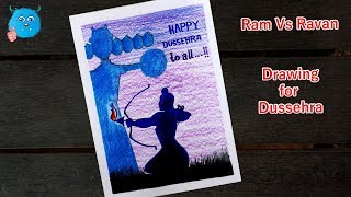 How to Draw Dussehra Greeting Drawing Step by Step for Kids