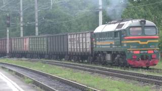 Манёвры тепловоза М62-1518 с грузовым поездом и с приветливым машинистом